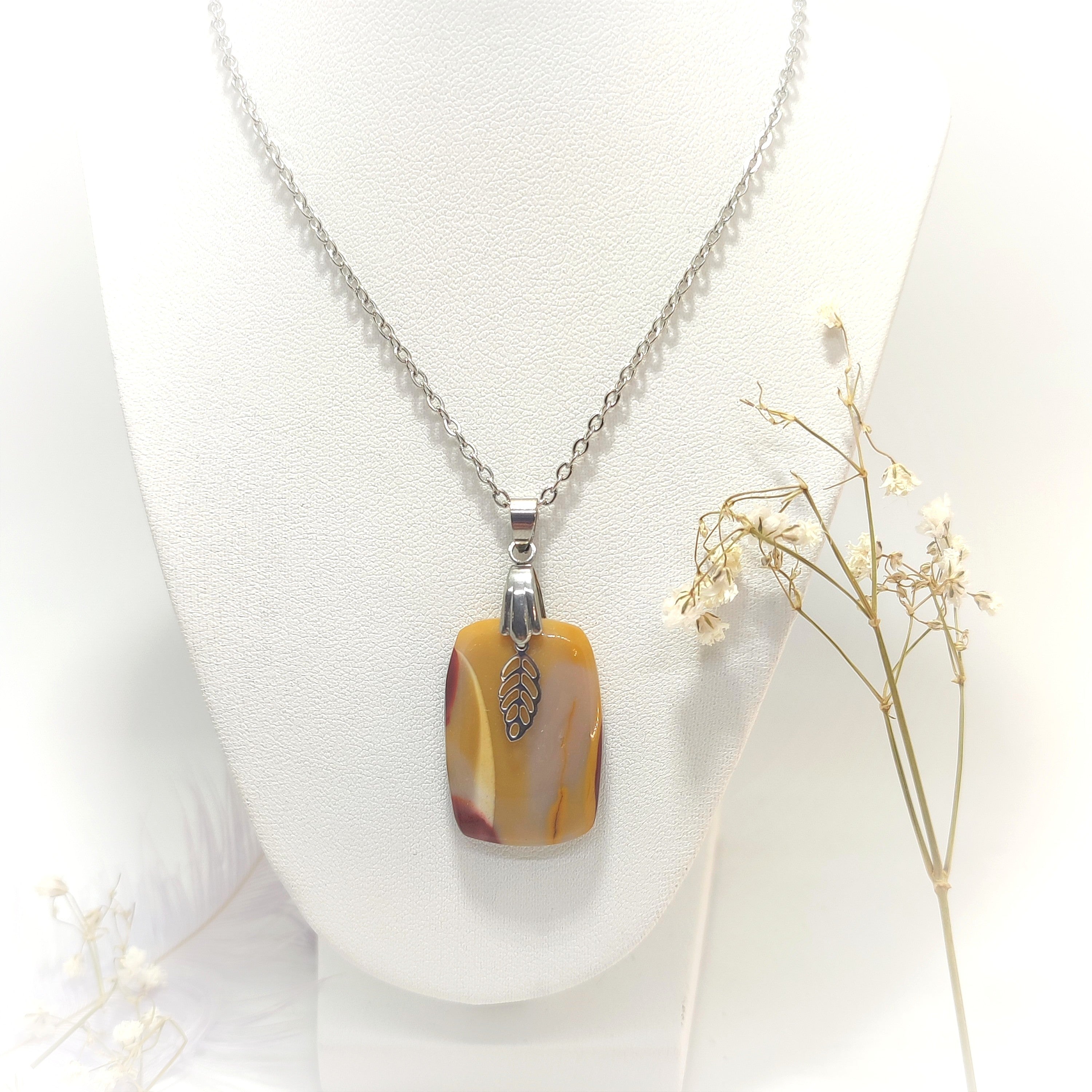 Collier en Jaspe Mokaïte extra 