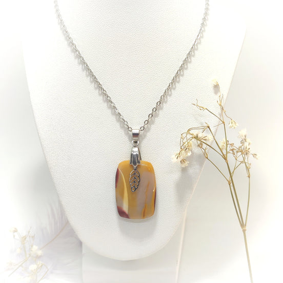 Collier en Jaspe Mokaïte extra "Courage & Harmonie"