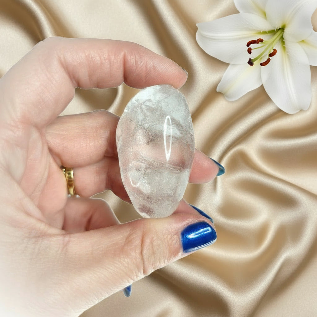 Pierre de Cristal de roche, roulée, brute, pointe, coeur