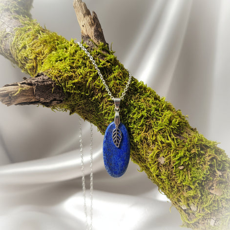 collier argent lapis lazuli