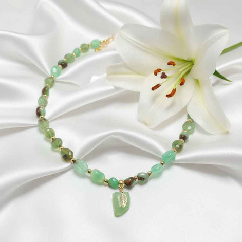 Collier de perles en Chrysoprase