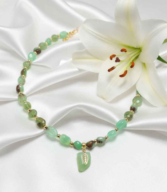 Collier de perles en Chrysoprase