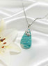Collier argenté, pierre d'Amazonite extra