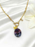 Parure Collier unalom en fluorite arc en ciel
