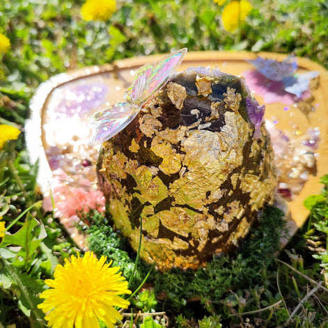 Plateau le paradis de ganesh et géode d'améthyste de 14 cm