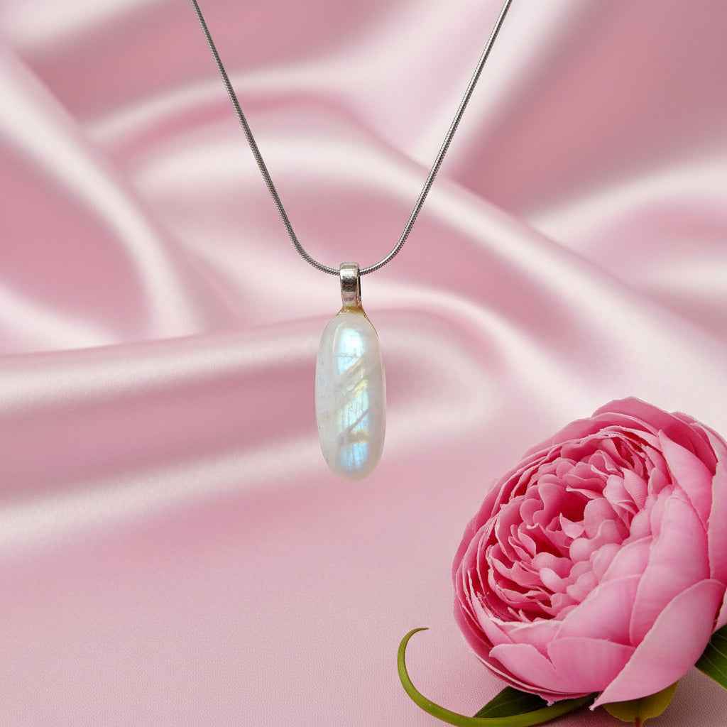 Collier et pierre de lune arc en ciel, péristérite, au choix