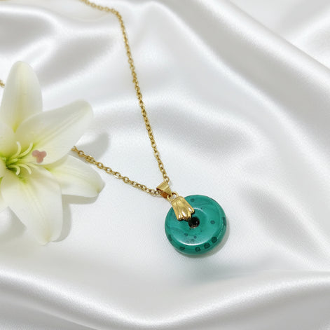 collier donut malachite