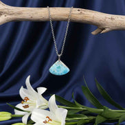 Collier argenté larimar 