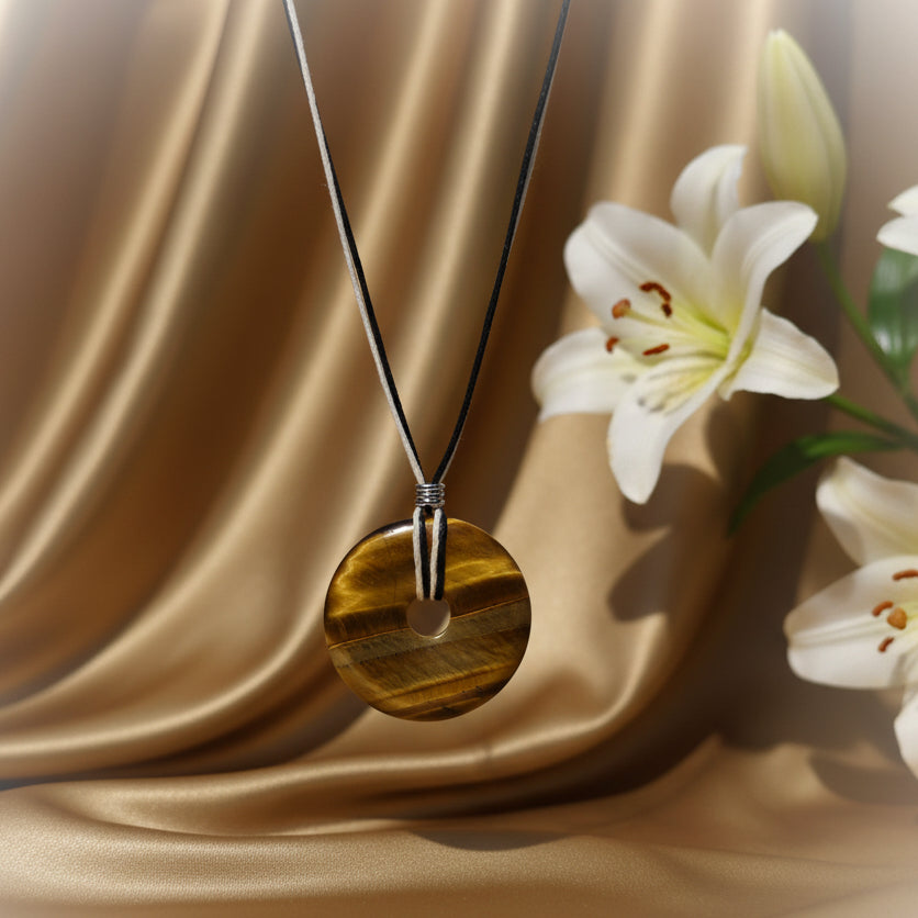 collier chanvre  pierre pour homme écolo cadeau