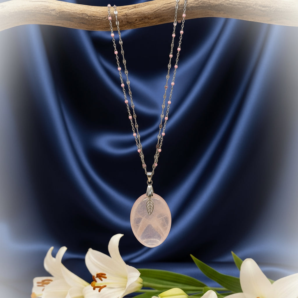 bijoux de créateur en pierre quartz rose