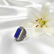 Bague en lapis lazuli ajustable