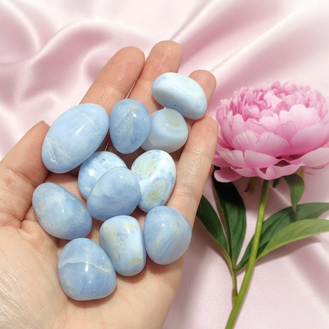 calcédoine bleu dentelle extra roulée 