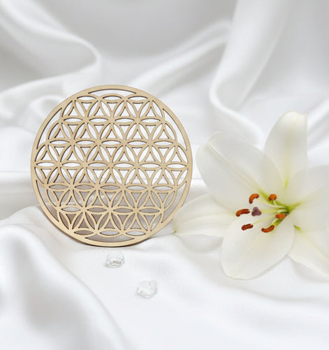 Fleur de vie en bois pour purifier recharger 