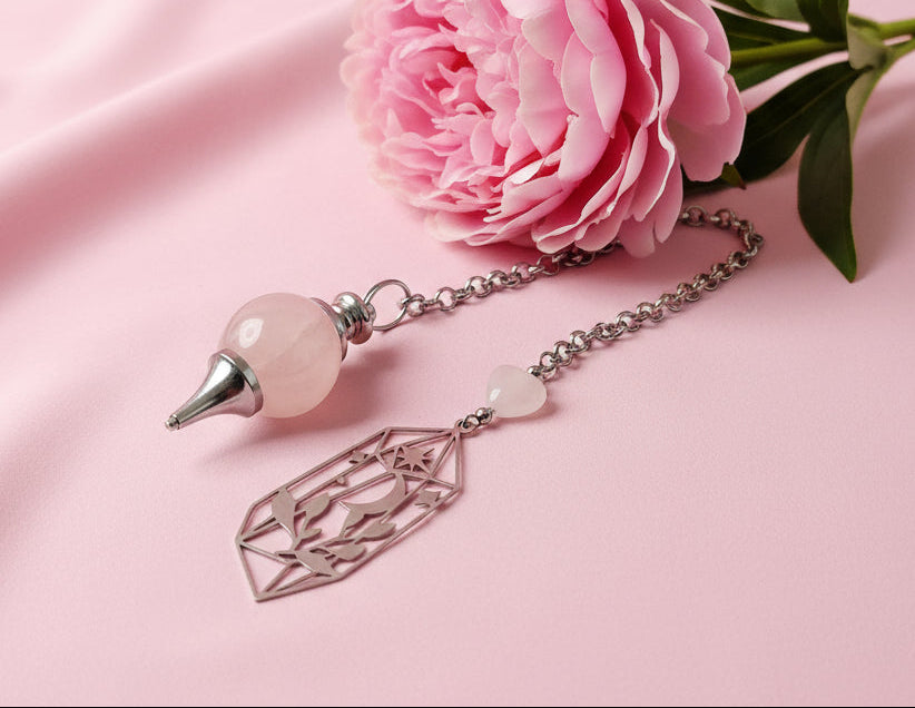 pendule quartz rose fait main 70