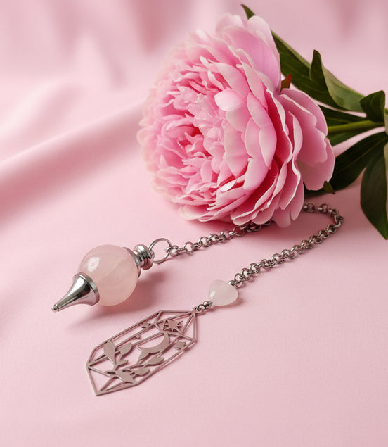 pendule quartz rose fait main 70