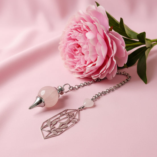 pendule quartz rose fait main 70