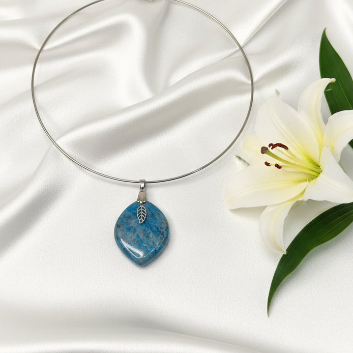 bijou apatite argenté acier inoxydable