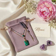 Collier doré libellule et malachite extra