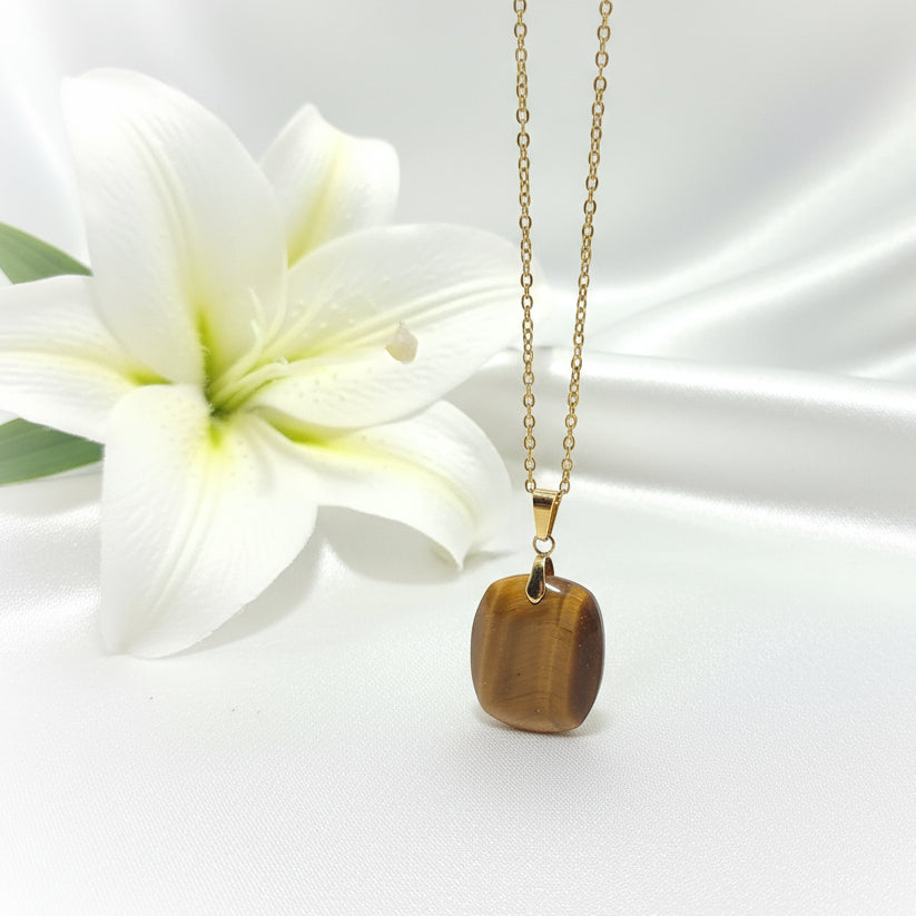 chaine doré oeil de tigre