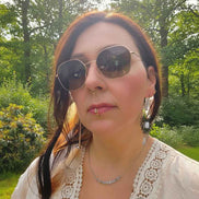 Collier et boucles d'oreilles céleste en calcédoine bleue