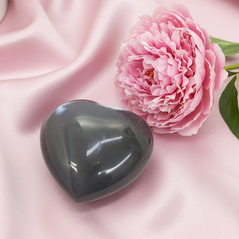 Coeur en pierre d'agate orc 8 cm