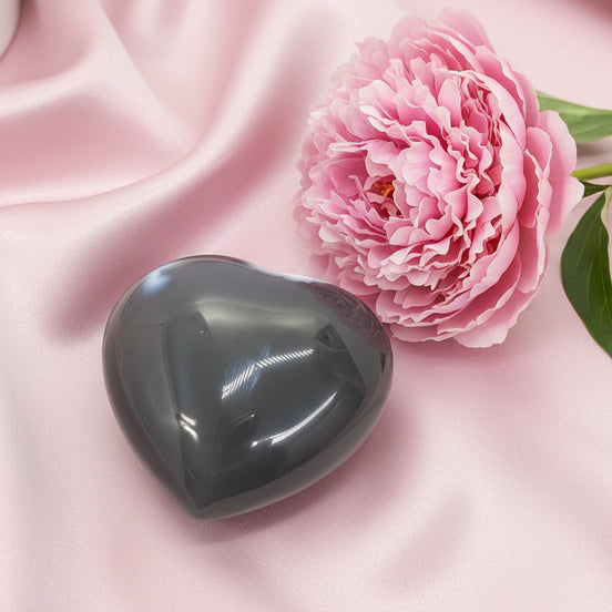 Coeur en pierre d'agate orc 8 cm