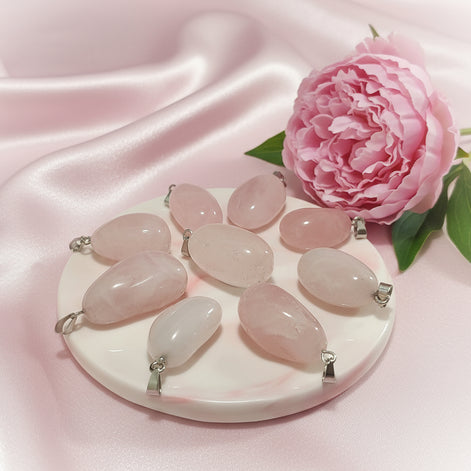 pendentif pas cher en pierres rose enfant ado