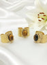 Bague ajustable en oeil de tigre et acier inoxydable