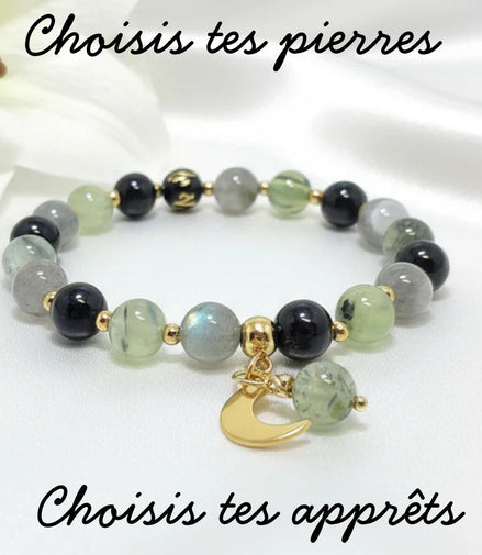 Bracelet de perles sur mesure en pierres à personnaliser