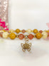 Bracelet procrastination en pierre de soleil, calcite orange, jaspe mokaite