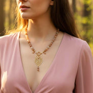 Collier de perles en Pierre de Lune Multicolore, Loup L’Instinct Sacré