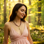 Collier doré en Tourmaline Rose, s’aimer d'abord soi-même