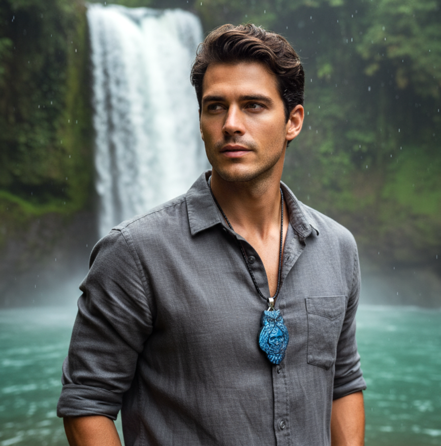 Collier tête de mort en labradorite