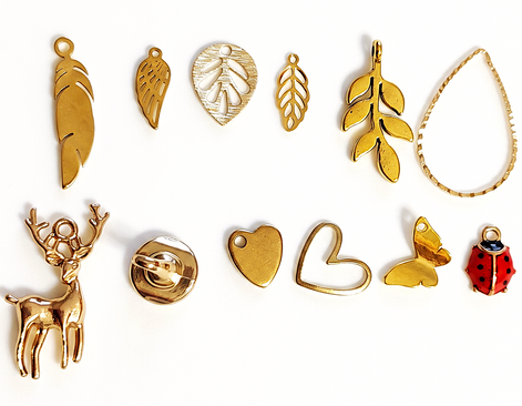 Boucles d'oreilles dorées sur mesure Pierre naturelle & fermoir au choix, faites main