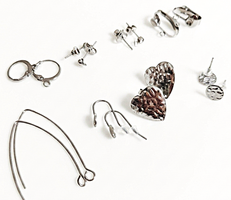 Boucles d'oreilles argentées sur mesure, pierre et fermoir au choix, fait mains sur commande