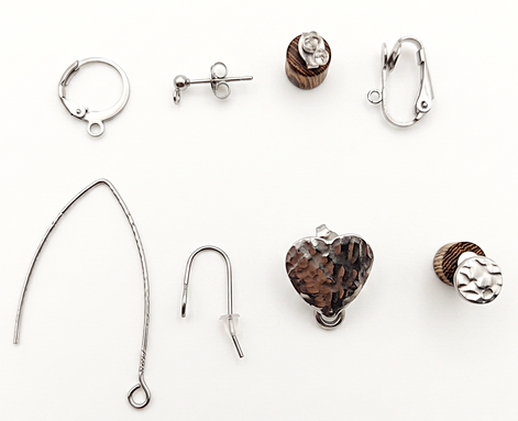 Boucles d'oreilles argentées sur mesure, pierre et fermoir au choix, fait mains sur commande