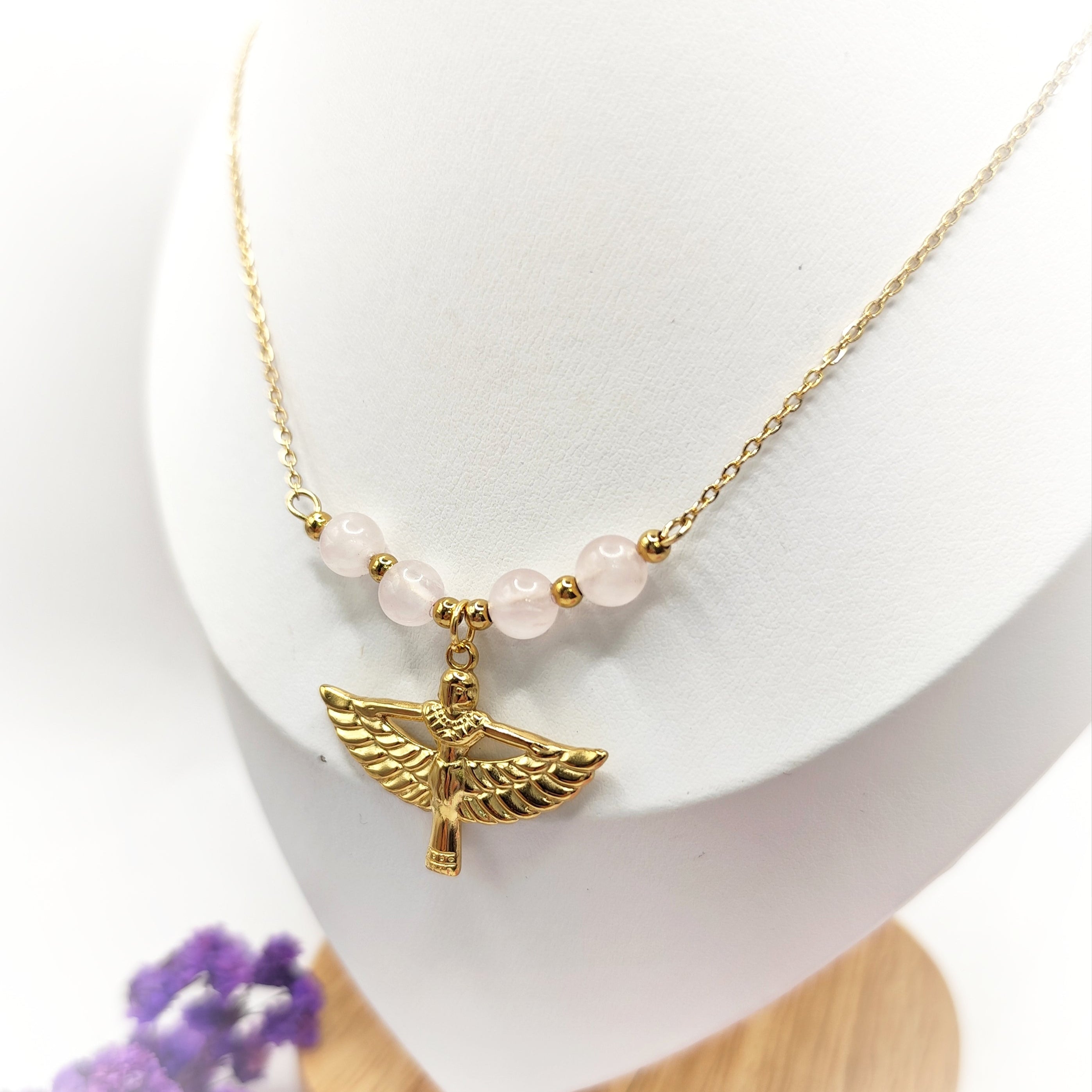 Collier Isis, Doré ou argenté, pierre au choix, sur mesure