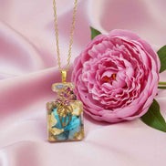 Collier doré en labradorite, flacon orgonite