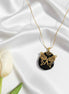 Collier papillon doré en tourmaline noire
