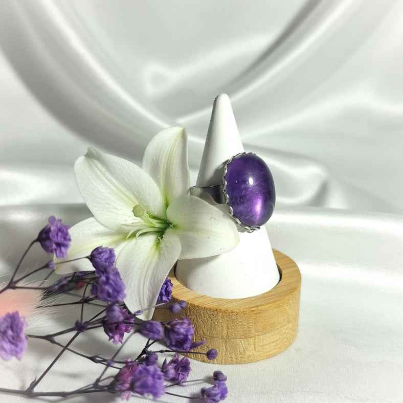 Bague en améthyste argenté au choix