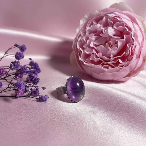 Bague en améthyste argenté au choix