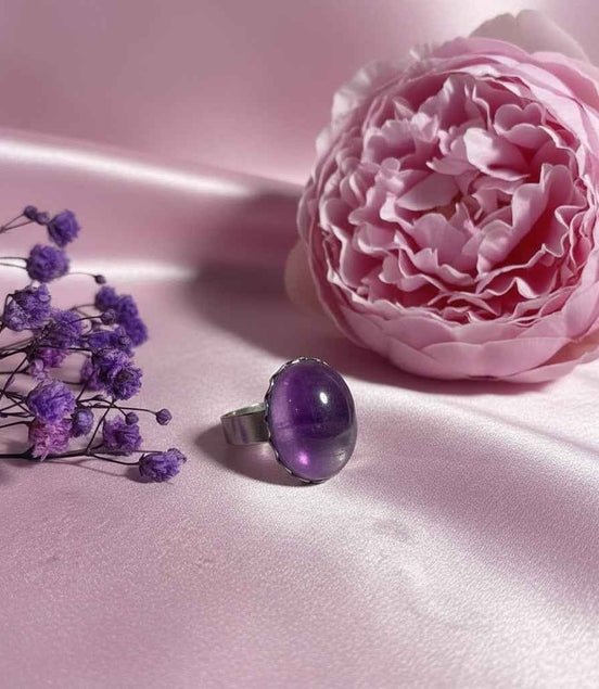 Bague en améthyste argenté au choix