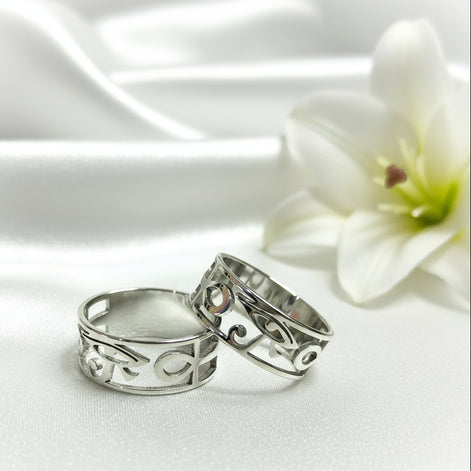 bague ankh argenté acier inoxydable