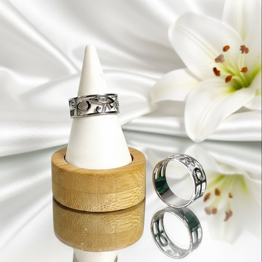 Bague Horus Ankh en acier inoxydable