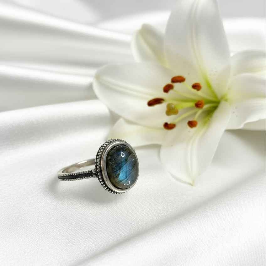 Bague en argent s925 et labradorite