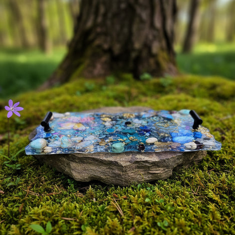 Plateau artistique en pierre naturelle et résine
