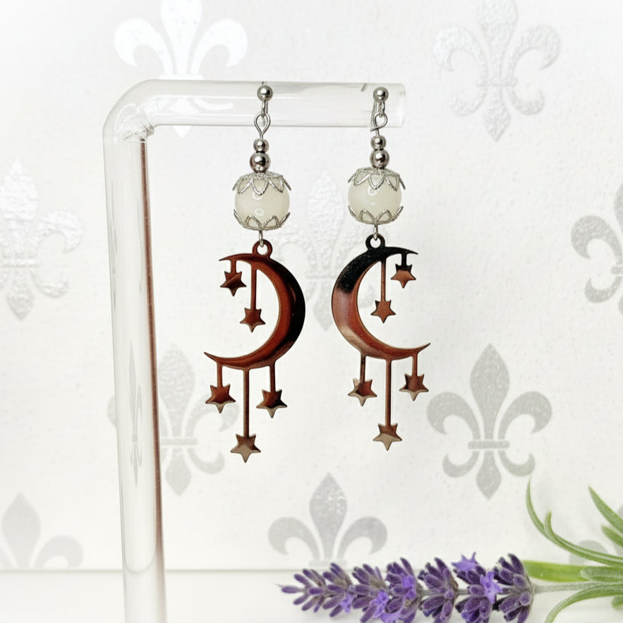 boucles d'oreilles lune