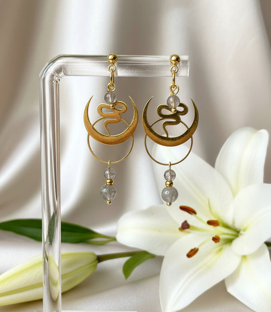 bijoux serpent dore et pierres labradorite 70 300