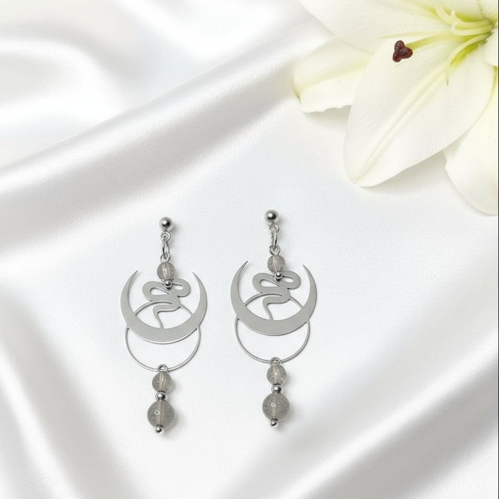 boucles d oreilles argenté serpent