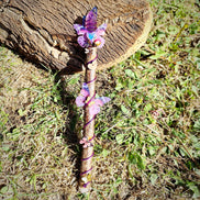 Baguette énergétique pointe de fluorite et bois de noisetier